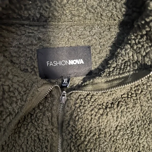 Fashion Nova Forest Green Teddy Jacket - Picture 2 of 2